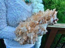 Load image into Gallery viewer, SOLD OUT ~ Reserved for M ~ Payment 3 of 30 ~ Large  11 lb. ~ Ancient Lemurian Frosted Pink Quartz Crystal Cluster ~ 14&quot; Long