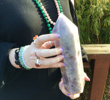 Load image into Gallery viewer, Fluorite Generator Large 5 lb. 13 oz. Tower ~ 9&quot; Tall ~ Lavender, Purple, White Swirling Hues &amp; Colors ~ Big Free Standing Polished Reiki
