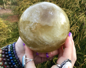 SOLD OUT ~ Reserved for Kathleen ~ Payment 8 of 10 ~ Large Citrine Crystal Ball ~ Golden Sunshine ~  4 1/2 " Wide ~ 3 Lb 11.6 oz ~ Sphere
