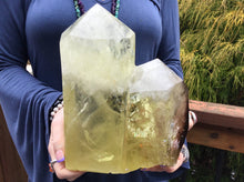 Load image into Gallery viewer, SOLD OUT ~ Reserved for Carly ~ Payment 6 of 15 ~ Large 12 lb. ~ Citrine Crystal Twin Flame Double Generator ~ 9 1/2&quot; Tall ~