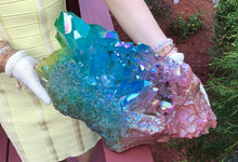 Load image into Gallery viewer, Angel Aura Quartz Crystal Large 26 lb. 12 oz. Cluster ~ 14&quot; Long ~ Pink, Green, Yellow, Rainbow Colors ~ Magnificent Display Centerpiece