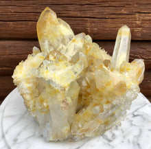 Load image into Gallery viewer, Yellow Aura Phantom Quartz Large 17 Lb. Cluster ~ Hypnotic Lemon ~ Huge Crystal Clear Points ~ Crystal Goddess Collection ~ Fast Shipping