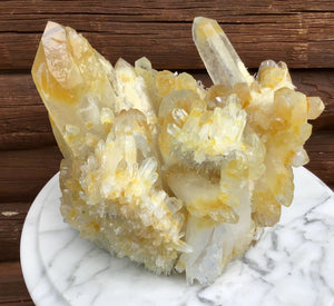 Yellow Aura Phantom Quartz Large 17 Lb. Cluster ~ Hypnotic Lemon ~ Huge Crystal Clear Points ~ Crystal Goddess Collection ~ Fast Shipping
