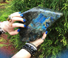 Load image into Gallery viewer, SOLD OUT ~ Reserved for Dana ~ Payment 5 of 12 ~ Labradorite Large 11 lb. Crystal Cluster ~ Flashiest Gold and Blue ~ 9&quot; Tall ~