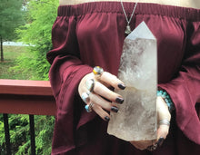 Load image into Gallery viewer, Ultra Clear Quartz Crystal Large 4 Lb. 8 oz. Generator ~ 8&quot; Tall ~ Stunning Diamond Cut ~ Sparkling Rainbow Inclusions ~ Beautiful Display