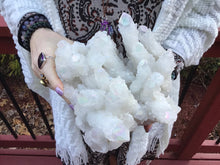 Load image into Gallery viewer, SOLD OUT ~ Reserved for Meghan ~ Payment 4 of 28 ~ Elestial Aura Quartz Crystal Large 8 lb. 13 oz. Cluster ~ 9&quot; Long ~