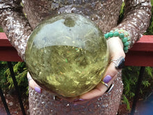 Load image into Gallery viewer, SOLD OUT ~ Reserved for Jessica ~ Payment 5 of 17 ~ Citrine Quartz Large 11 lb. 12 oz. Crystal Ball ~ 6&quot; Wide Golden Sunshine Polished