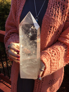 SOLD OUT ~ Reserved for Tiana ~ Final Payment 2 of 4 ~ Clear Quartz Crystal Large 5 lb. 14 oz. Generator ~ 11" Tall ~ Ancient Red Sand