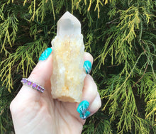 Load image into Gallery viewer, Elestial Quartz Crystal Big 3.5 oz. Wand ~ 3&quot; Long ~ Sparkling Golden Healer, Clear Point Gentle Gold Base Of Cascading Baby Points ~ Rare