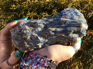Blue Kyanite Crystal 2 lb. 6 oz. Large Cluster ~ 6" Long ~ Big Sparkling Mineral ~ Reiki, Altar Display Specimen ~ Free & Fast Shipping