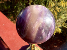 Load image into Gallery viewer, Fluorite Crystal Ball Purple Rainbow 1 Lb. 3 oz. Polished Sphere ~ 2&quot; Wide ~ Beautiful Reiki, Altar, Feng Shui Meditation Room Display