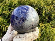 Load image into Gallery viewer, Sodalite Crystal Ball Large 5 lb. 7 oz. Polished Sphere ~ Big 4 1/2&quot; ~ Royal Blue Swirling Colors ~ Reiki, Altar Display ~ Fast Shipping