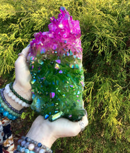 Load image into Gallery viewer, Aura Quartz Crystal Large 4 Lb. 8 oz. Cluster ~ 9&quot; Long ~ Sparkling Rainbow Iridescent Electric Purple &amp; Forest Green ~ Fast Free Shipping