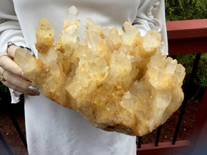SOLD OUT ~ Reserved for Cristal ~ Payment 2 of 17 ~ Elestial Quartz Crystal Large 9 Lb. Cluster ~ 9" Long ~ Big Tibetan Golden Healer