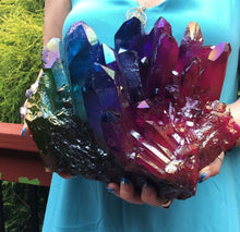 Load image into Gallery viewer, Large 15 Lb. ~ Angel Aura Quartz Crystal Cluster ~ 10&quot; Long ~ Massive ~ Rainbow Colors
