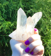 Load image into Gallery viewer, SOLD OUT ~ Reserved for J ~ Payment 3 of 7 ~ Large 10 oz. ~ Ancient Lemurian Frosted Quartz Crystal Cluster ~ 3 1/2&quot; Tall ~ Triple Points