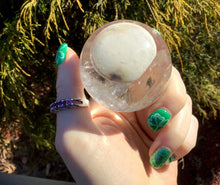 Load image into Gallery viewer, Crystal Ball Ultra Clear Quartz Big 7 oz. Translucent Sphere ~ 1 1/2&quot; Wide ~ White Sand Sparkly Inclusions ~ Reiki, Altar, Feng Shui Display