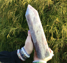 Load image into Gallery viewer, Fluorite Generator Large 5 lb. 13 oz. Tower ~ 9&quot; Tall ~ Lavender, Purple, White Swirling Hues &amp; Colors ~ Big Free Standing Polished Reiki
