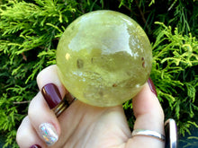 Load image into Gallery viewer, Citrine Crystal Ball Ultra Clear Yellow Quartz Large 12 oz. Sphere ~ 2&quot; Wide ~ Sparkling Rainbow Prism Inclusions ~ Altar, Reiki Display