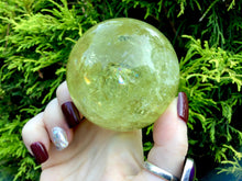 Load image into Gallery viewer, Citrine Crystal Ball Ultra Clear Yellow Quartz Large 12 oz. Sphere ~ 2&quot; Wide ~ Sparkling Rainbow Prism Inclusions ~ Altar, Reiki Display