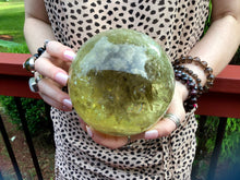 Load image into Gallery viewer, SOLD OUT ~ Reserved for J ~ Payment 3 of 22 ~ Large 5 Lb. 11 oz. ~ Citrine Quartz Crystal Ball ~ 4 1/2&quot; Wide ~ Sparkling Sunshine Yellow