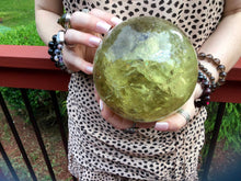 Load image into Gallery viewer, SOLD OUT ~ Reserved for J ~ Payment 3 of 22 ~ Large 5 Lb. 11 oz. ~ Citrine Quartz Crystal Ball ~ 4 1/2&quot; Wide ~ Sparkling Sunshine Yellow