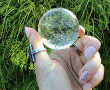 Load image into Gallery viewer, Clear Quartz Crystal Ball 7 oz. Polished Ultra Sparkling Sphere ~ 1 1/2&quot; Wide ~ Big Beautiful Reiki, Altar Feng Shui Meditation Room Display