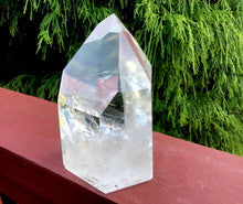 Load image into Gallery viewer, Clear Quartz Crystal 1 Lb. 6 oz. Generator ~ 4&quot; Tall ~ Ultra Sparkling Silver Flash Inclusions Incredible Transparency ~ Beautiful Display