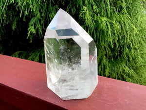 Clear Quartz Crystal 1 Lb. 6 oz. Generator ~ 4" Tall ~ Ultra Sparkling Silver Flash Inclusions Incredible Transparency ~ Beautiful Display