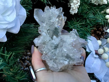 Load image into Gallery viewer, Clear Quartz Crystal Large 8 oz. Cluster ~ 4&quot; Long ~ Ultra Sparkling Water Clear Points ~ Chlorite Inclusions ~ Reiki, Yoga, Room Display