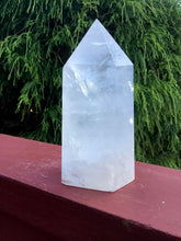 Load image into Gallery viewer, Clear Quartz Generator Crystal Large 1 lb. 4 oz. Tower ~ 5&quot; Tall ~ Sparkling Inclusions ~ Ghost Phantoms ~ Reiki Display ~ Fast Shipping