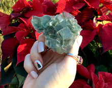 Load image into Gallery viewer, Fluorite Crystal Big 4 oz. Cluster ~ 3“ Long ~ Rare Blue Green Colors ~ Sparkling Matrix ~ Sacred Geometry Formation ~ Fast &amp; Free Shipping