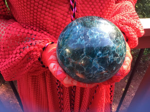 SOLD OUT ~ Reserved for Michael ~ Payment 6 of 6 ~ Blue Apatite Crystal Ball Large 4 Lb. 15 oz. Polished Sphere ~ 4 1/2" Wide ~ Beautiful