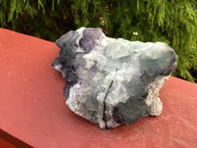 Load image into Gallery viewer, Fluorite Crystal Large 9.4 oz. Cluster ~ 4“ Long ~ Rare Purple Colors ~ Sparkling Matrix ~ Sacred Geometry Formation ~ Fast &amp; Free Shipping