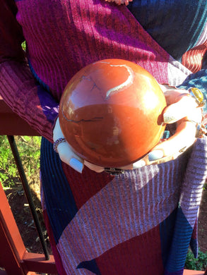 Red Jasper Crystal Ball Large 4 Lb. Quartz Sphere ~ 4