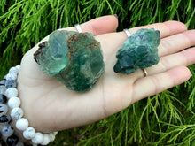 Load image into Gallery viewer, Fluorite Crystal Pair of Pocket or Altar Crystals ~ 4.7 oz. Total Weight 2 Gorgeous, Blue Green ~ Perfect for Meditation, Third Eye, Gifting