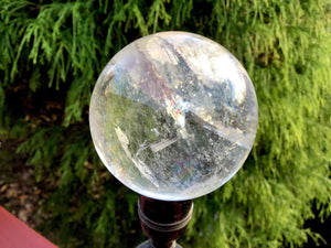 Clear Quartz Crystal Ball 12.9 oz. Polished Sphere ~ 2" Wide ~ Beautiful Reiki, Altar, Feng Shui, Meditation Room Display ~ Fast Shipping