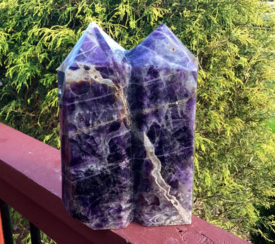 Amethyst Double Generator Crystal Twin Flame Large 10 lb. 11 oz. Tower ~ 9