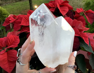 Clear Quartz Crystal Large 4 lb. 7 oz. Generator Twin Flame Double Points ~ 7" Tall ~ Sparkling Rainbow Inclusions ~ Fast & Free Shipping