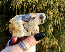 Load image into Gallery viewer, SOLD OUT ~ Reserved for June ~ Payment 5 of 6 ~ Horse Crystal Quartz Large 5.5 oz. Golden Healer Sculpture ~ 3&quot; Long ~ Hand Carved