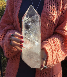 SOLD OUT ~ Reserved for Tiana ~ Final Payment 2 of 4 ~ Clear Quartz Crystal Large 5 lb. 14 oz. Generator ~ 11" Tall ~ Ancient Red Sand
