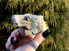 Load image into Gallery viewer, SOLD OUT ~ Reserved for June ~ Payment 5 of 6 ~ Horse Crystal Quartz Large 5.5 oz. Golden Healer Sculpture ~ 3&quot; Long ~ Hand Carved