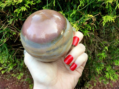 Jasper Crystal Ball  Large 1 Lb. 6 oz. Polished Polychrome Sphere ~ 3