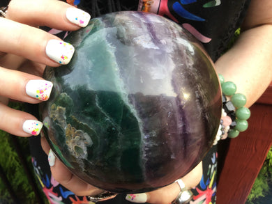 Fluorite Crystal Ball Large 6 Lb. 13 oz.  Polished Sphere ~ 5