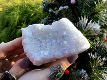 Load image into Gallery viewer, Aura Quartz Crystal Large 7.4 oz. Cluster ~ 3&quot; Long ~ Electric Pearlescent White Rainbow Iridescent Sparkling Points ~ Reiki Altar Display