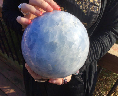 Blue Celestite Crystal Ball Large 14 Lb. 15 oz. Polished Sphere ~ 6