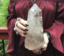 Load image into Gallery viewer, Ultra Clear Quartz Crystal Large 4 Lb. 8 oz. Generator ~ 8&quot; Tall ~ Stunning Diamond Cut ~ Sparkling Rainbow Inclusions ~ Beautiful Display