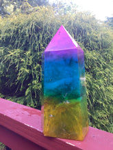Load image into Gallery viewer, Rainbow Aura Fluorite Crystal Large 8 lb. 6 oz. Generator ~ 9&quot; Tall ~ Massive ~ Rainbow Pink, Blue, Green Yellow Colors ~ Fast Free Shipping