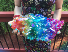 Load image into Gallery viewer, Angel Aura Quartz Crystal Large 24 Lb. Cluster ~ 15&quot; Long ~ Sparkling Pink, Green, Yellow Rainbow Colors ~ Magnificent Display Centerpiece