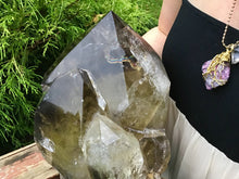Load image into Gallery viewer, Smokey Citrine Quartz Crystal Large 22 lb. Generator ~ 11&quot; Tall ~ Polished Points ~ Crystal Pyramid ~ Sparkling Inclusions ~ Free Standing